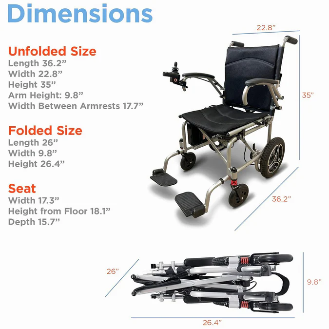 Journey Air Lightweight Folding Power Chair - 35 lbs - Image 12