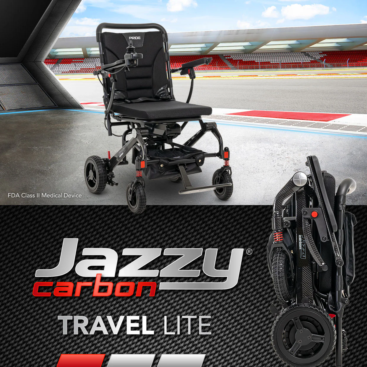 Pride Jazzy Carbon Folding Travel Power Wheelchair - Image 14