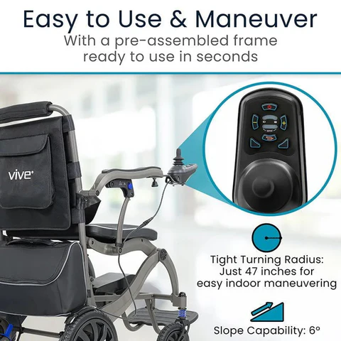 Vive Health Airframe Power Wheelchair (Magnesium) - 42 lbs - Image 3